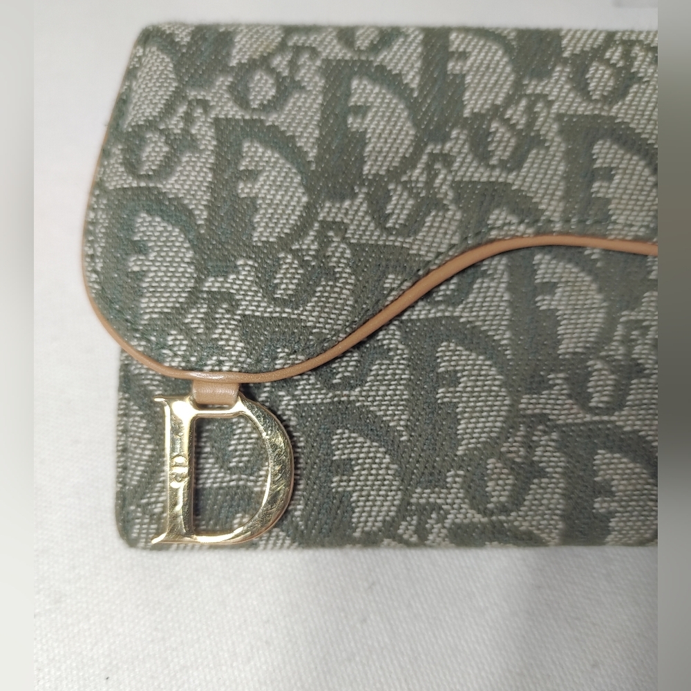 DIOR  Green Saddle Wallet - Picture 3 of 15